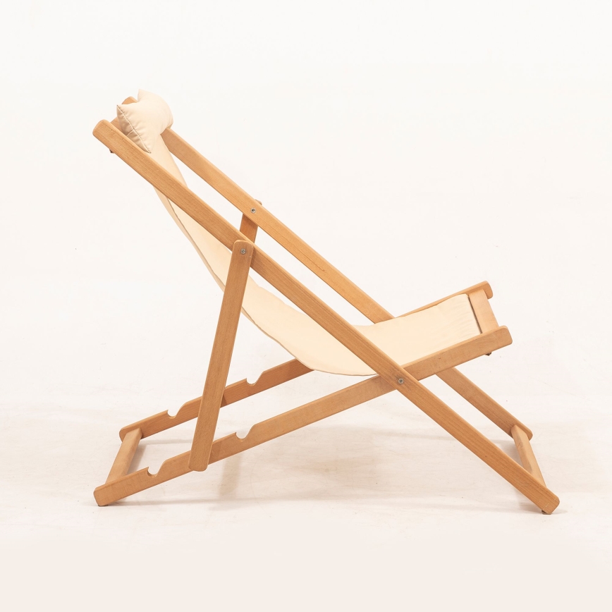 Gartenliege Beige/Hainbuche