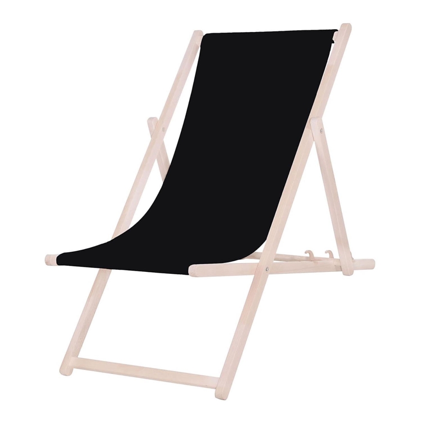 Gartenliege Schwarz/Buche