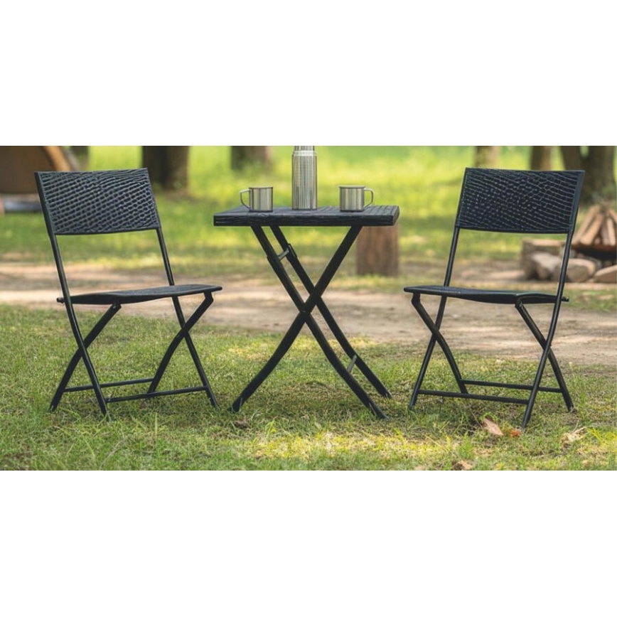 Gartentisch + 2x graue Stühle