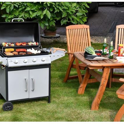 Gasgrill 4-Brenner, Edelstahl