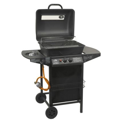Gasgrill mit 3 Brennern, schwarz