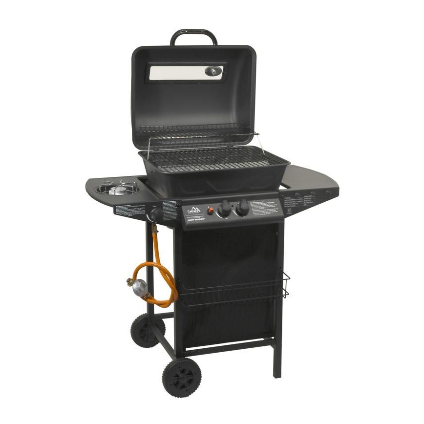 Gasgrill mit 3 Brennern, schwarz