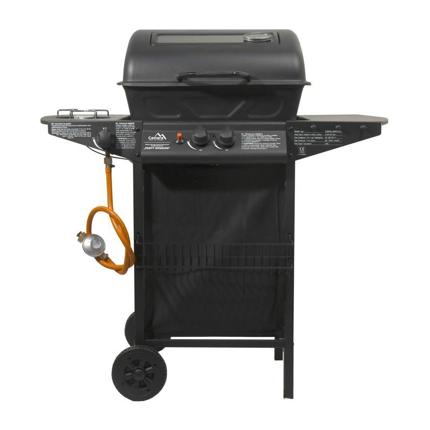 Gasgrill mit 3 Brennern, schwarz