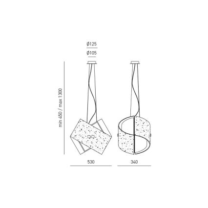 Gea Luce CAMILLA S G arg - Hängeleuchte an Schnur CAMILLA 2xE27/70W/230V silbern