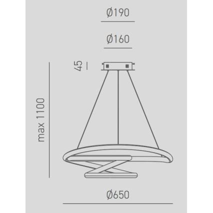 Gea Luce DIVA S G TITANIO - Dimmbare LED-Hängeleuchte an Schnur DIVA LED/44W/230V grau