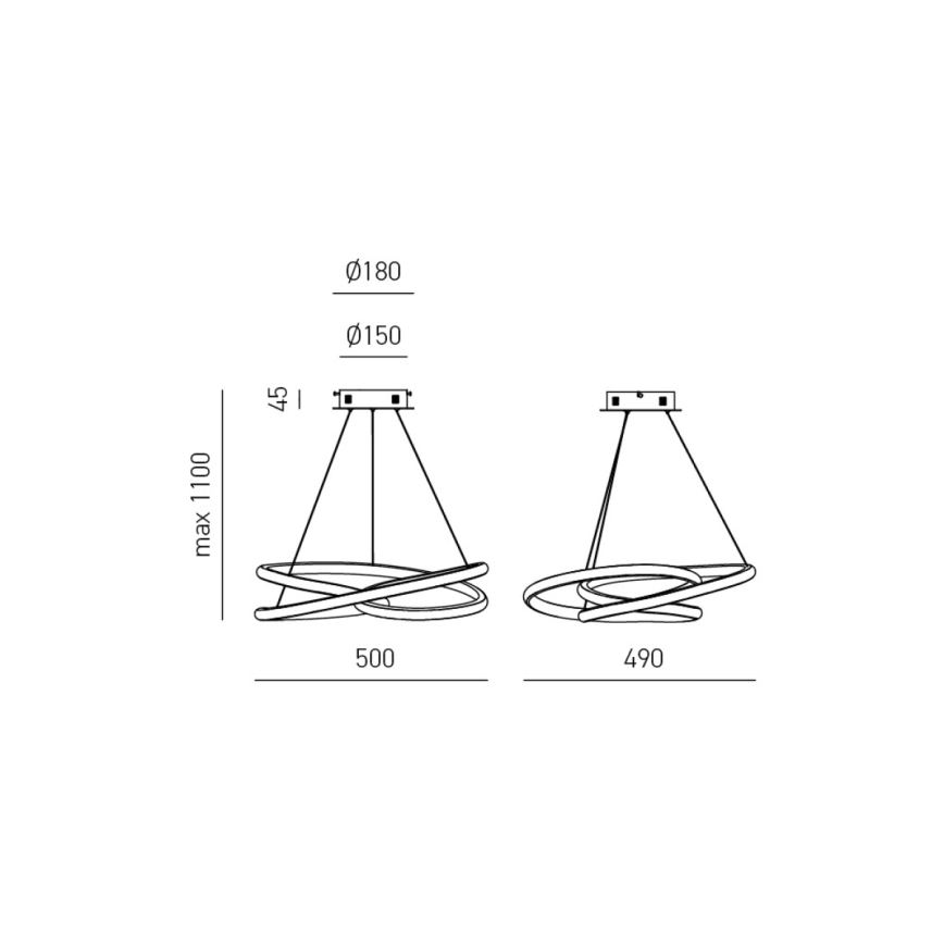 Gea Luce DIVA S P BIANCO - Dimmbare LED-Hängeleuchte an Schnur DIVA LED/43W/230V weiß