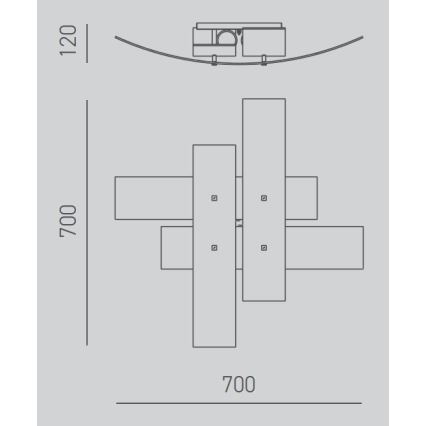 Gea Luce LARA P M oro - Deckenleuchte LARA 2xE27/70W/230V 70 cm golden