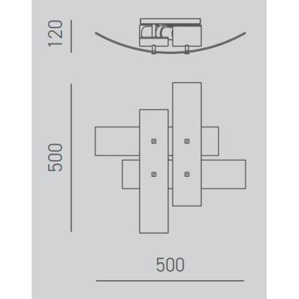 Gea Luce LARA P P arg - Deckenleuchte LARA 2xE27/52W/230V 50 cm silbern