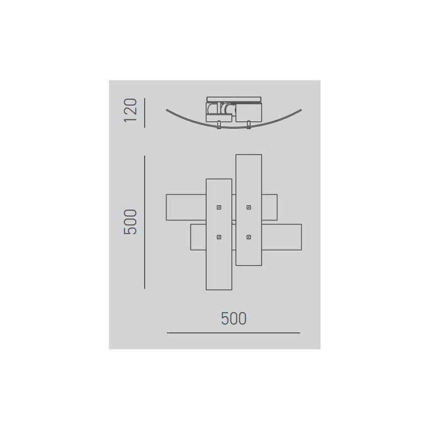 Gea Luce LARA P P arg - Deckenleuchte LARA 2xE27/52W/230V 50 cm silbern