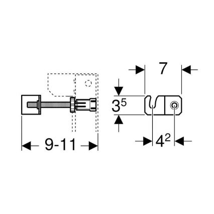 Geberit 111.013.00.1 - Set für Vorwandmontage Duofix 9-11 cm