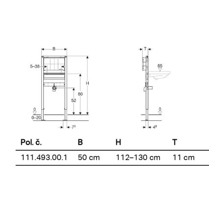Geberit 111.493.00.1 - Unterputz-Modul für wandhängendes Waschbecken Duofix 112-130 cm