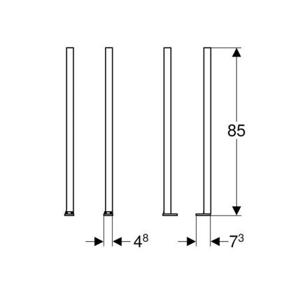 Geberit 111.848.00.1 - Set mit 2 Verlängerungen für Duofix‑Füße