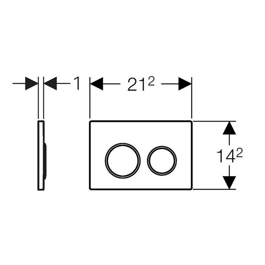 Geberit 115.085.KH.1 - Betätigungsplatte Omega20 21,2x14,2 cm glänzender Chrom/mattierter Chrom