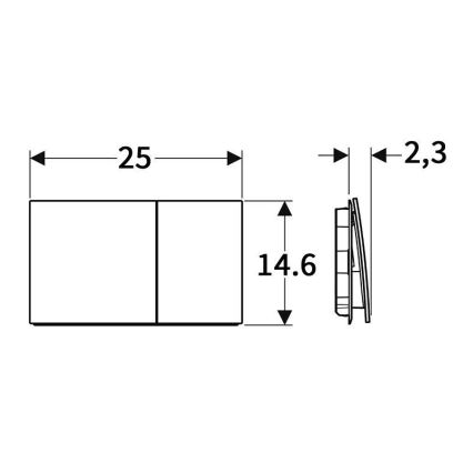 Geberit 115.622.14.1 - Betätigungsplatte Sigma70 25x14,6 cm matt schwarz
