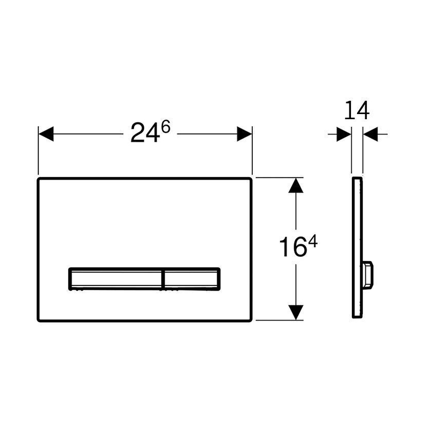 Geberit 115.672.QF.2 - Betätigungsplatte Sigma50 24,6x16,4 cm gebürstetes Messing