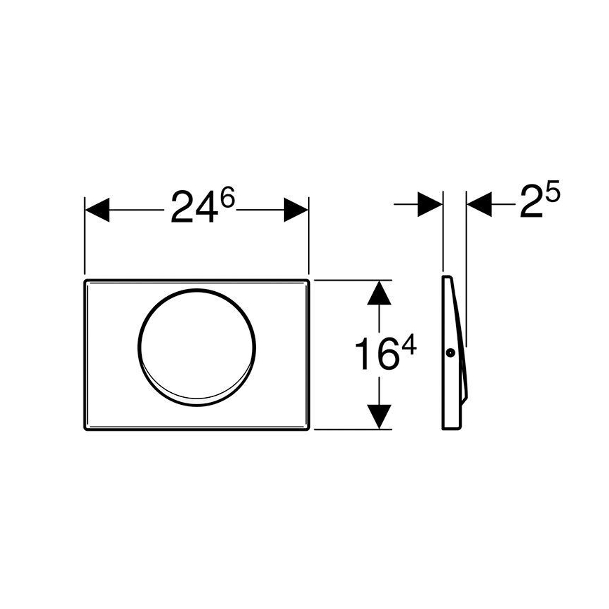 Geberit 115.751.00.1 - Spültaste Mambo 24,6 x 16,4 cm, Edelstahl