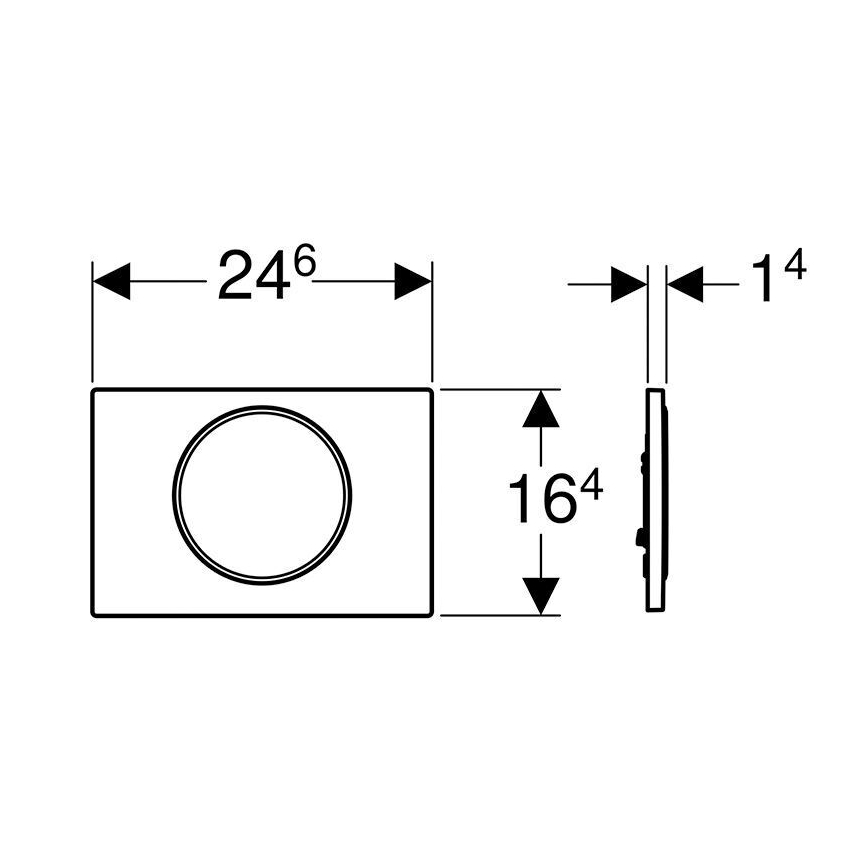 Geberit 115.758.KJ.5 - Betätigungsplatte Sigma10 24,6x16,4 cm weiß/glänzender Chrom