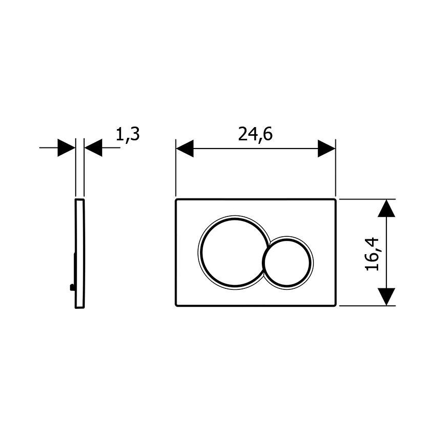 Geberit 115.770.KA.5 - Betätigungsplatte Sigma01 Round 24,6x16,4 cm Hochglanzchrom/Mattchrom