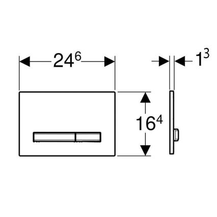 Geberit 115.788.11.2 - Betätigungsplatte Sigma50 24,6x16,4 cm weiß/matt-chrom