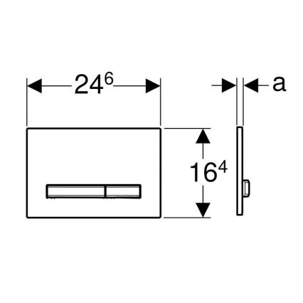 Geberit 115.788.JM.2 - Betätigungsplatte Sigma50 24,6x16,4 cm Schiefer/mattierter Chrom