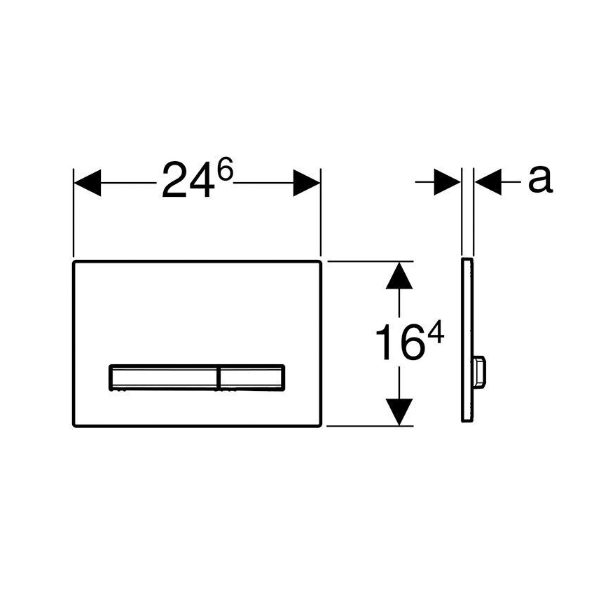 Geberit 115.788.JM.2 - Betätigungsplatte Sigma50 24,6x16,4 cm Schiefer/mattierter Chrom