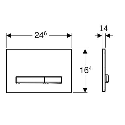 Geberit 115.788.JV.2 - Betätigungsplatte Sigma50 24,6 x 16,4 cm Betonoptik/mattchrom