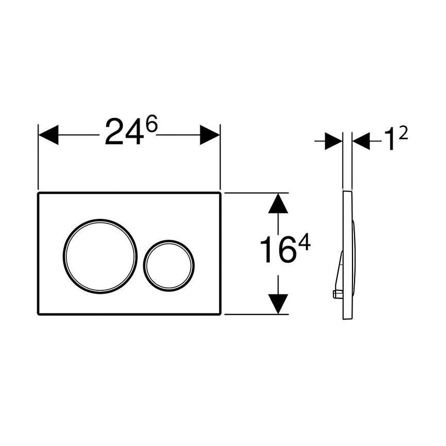 Geberit 115.882.11.1 - Betätigungsplatte Sigma20 24,6x16,4 cm weiß
