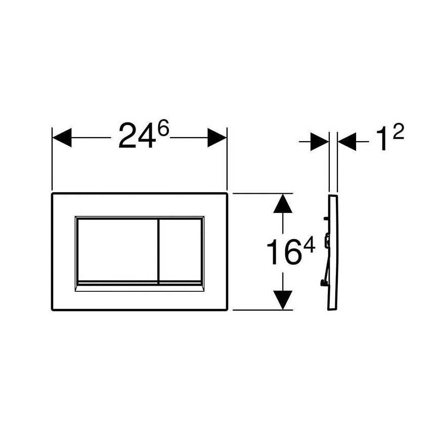 Geberit 115.883.KM.1 - Betätigungsplatte Sigma30 24,6 x 16,4 cm schwarz/Glanzchrom