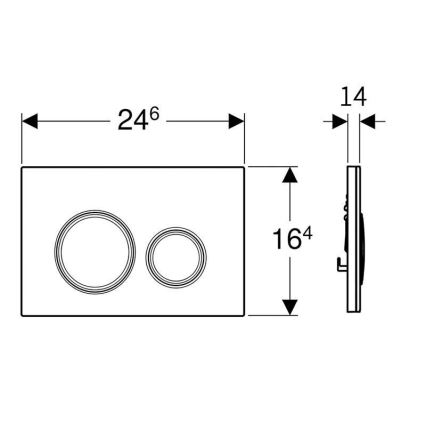 Geberit 115.884.JL.1 - Betätigungsplatte Sigma50 24,6x16,4 cm sandgrau/hochglanzchrom