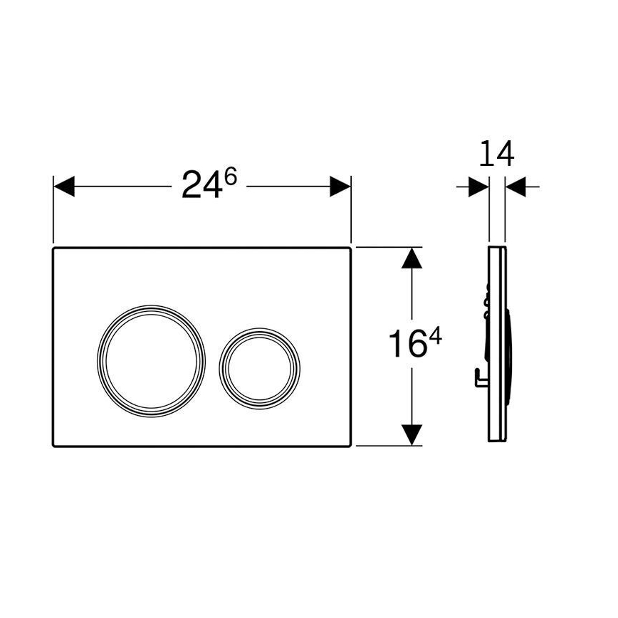Geberit 115.884.JL.1 - Betätigungsplatte Sigma50 24,6x16,4 cm sandgrau/hochglanzchrom