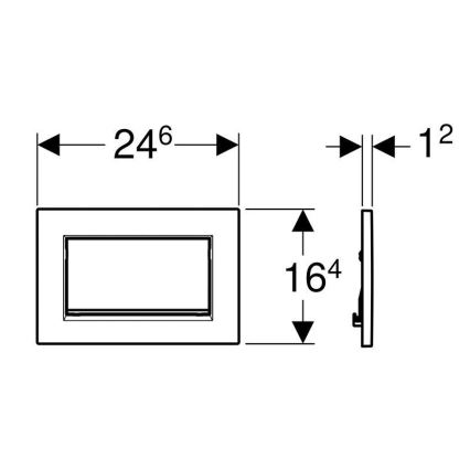 Geberit 115.893.KJ.1 - Betätigungsplatte Sigma30 24,6x16,4 cm weiß/glänzender Chrom