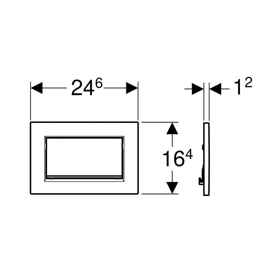 Geberit 115.893.KJ.1 - Betätigungsplatte Sigma30 24,6x16,4 cm weiß/glänzender Chrom