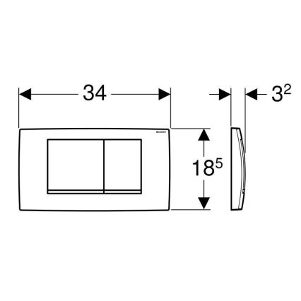 Geberit 115.899.KJ.1 - Betätigungsplatte Twinline30 34x18,5 cm weiß/hochglänzender Chrom