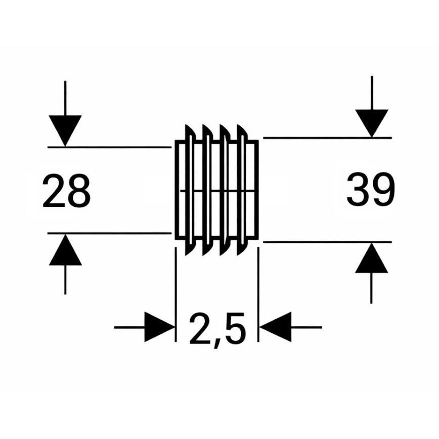 Geberit 119.669.00.1 - Anschlussmanschette für Spülrohr Ø 28 mm, schwarz