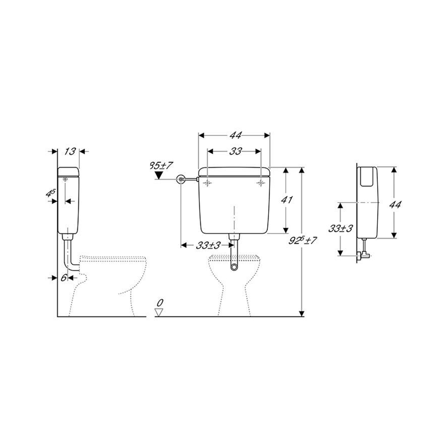 Geberit 127.000.11.1 - Spülkasten AP127 6/9 l Alpinweiß