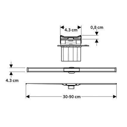 Geberit 154.453.KS.1 - Ablaufrinne CleanLine 90 x 0,8 cm, Edelstahl