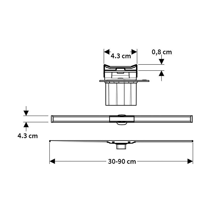 Geberit 154.453.KS.1 - Ablaufrinne CleanLine 90x4,3 cm Edelstahl
