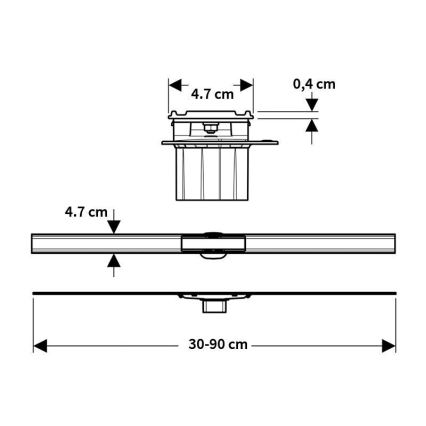 Geberit 154.458.00.1 - Duschrinne CleanLine 90x4,7 cm Edelstahl