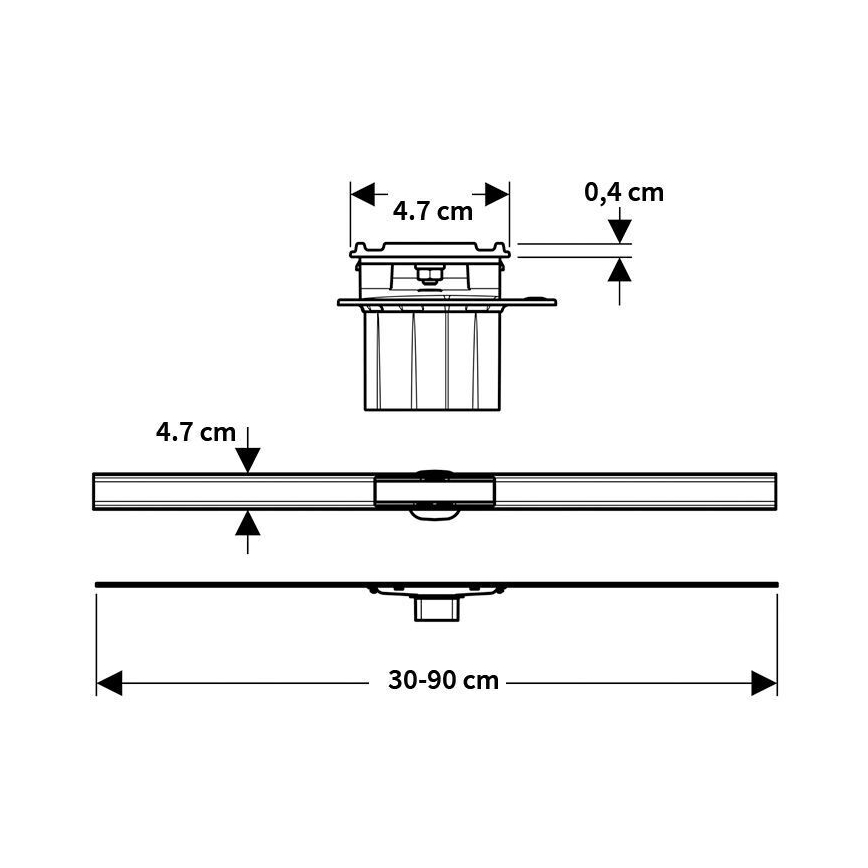 Geberit 154.458.00.1 - Duschrinne CleanLine 90x4,7 cm Edelstahl