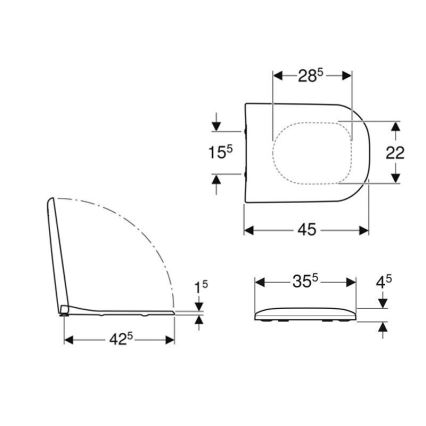 Geberit 500.235.01.1 - WC-Sitz Smyle Duroplast/weiß