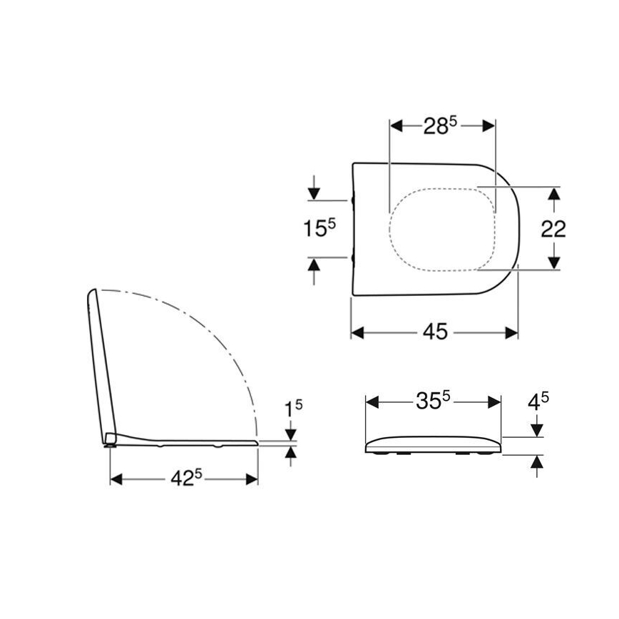 Geberit 500.235.01.1 - WC-Sitz Smyle Duroplast/weiß