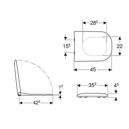 Geberit 500.236.01.1 - Toilettensitz SoftClose Smyle Duroplast/weiß