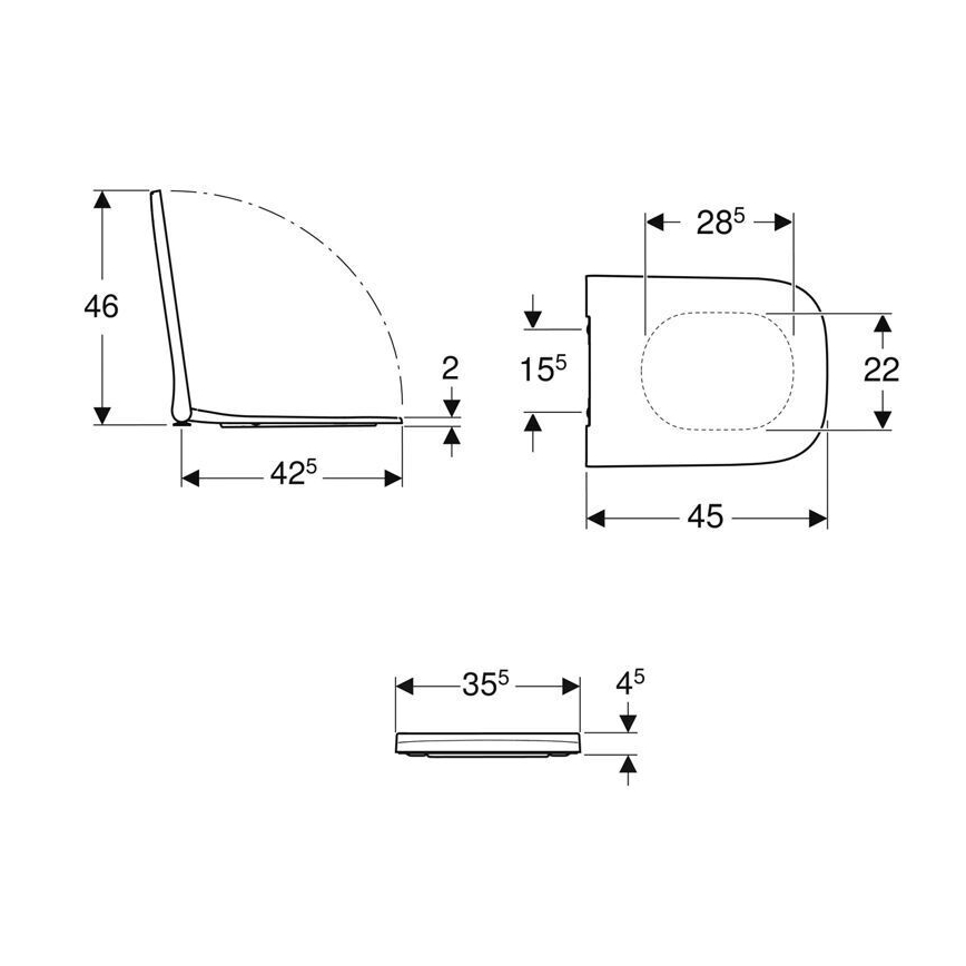 Geberit 500.237.01.1 - Toilettensitz SoftClose Smyle Square Duroplast/weiß
