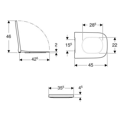 Geberit 500.238.01.1 - WC-Sitz Smyle Square Duroplast/weiß