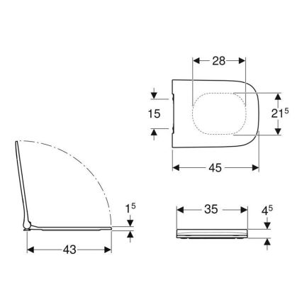 Geberit 500.240.01.1 - Toilettensitz SoftClose Smyle Square Duroplast/weiß