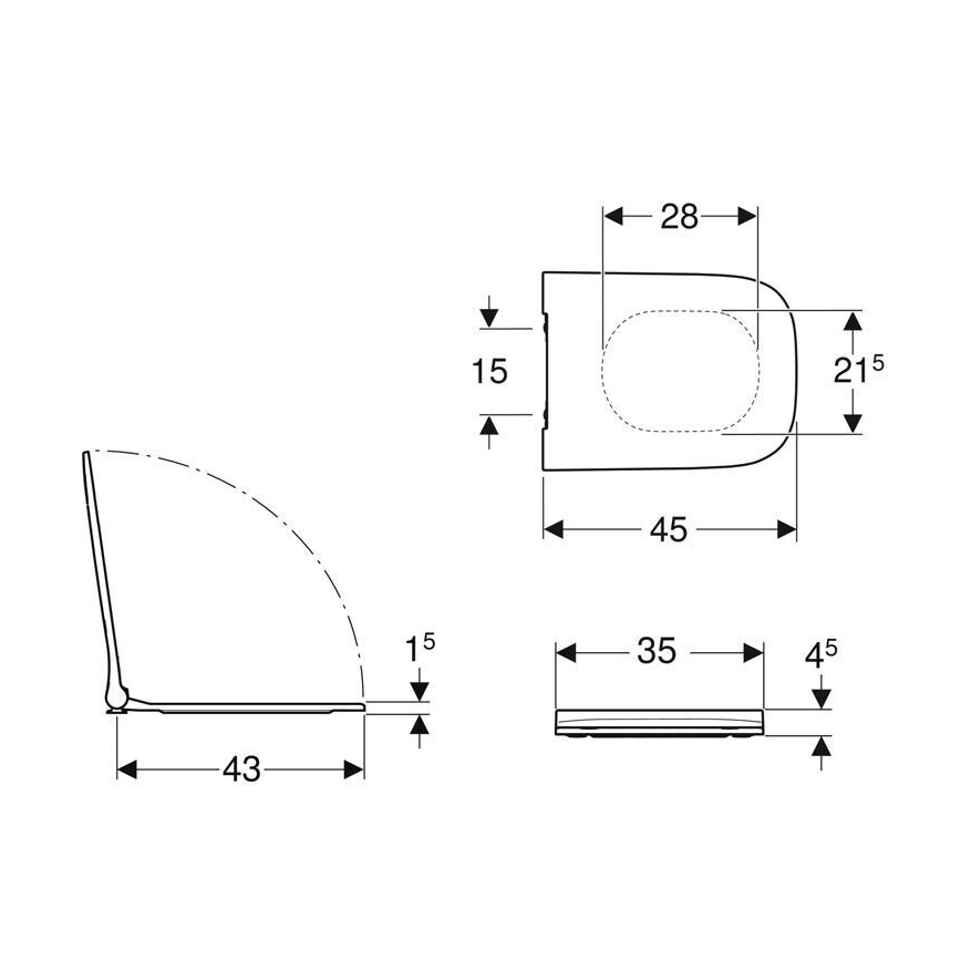 Geberit 500.240.01.1 - Toilettensitz SoftClose Smyle Square Duroplast/weiß