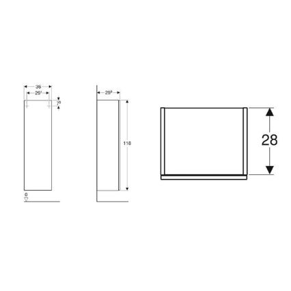 Geberit 500.361.JR.1 - Wandhängender Badezimmerschrank Smyle Square 118x36 cm Nussbaum