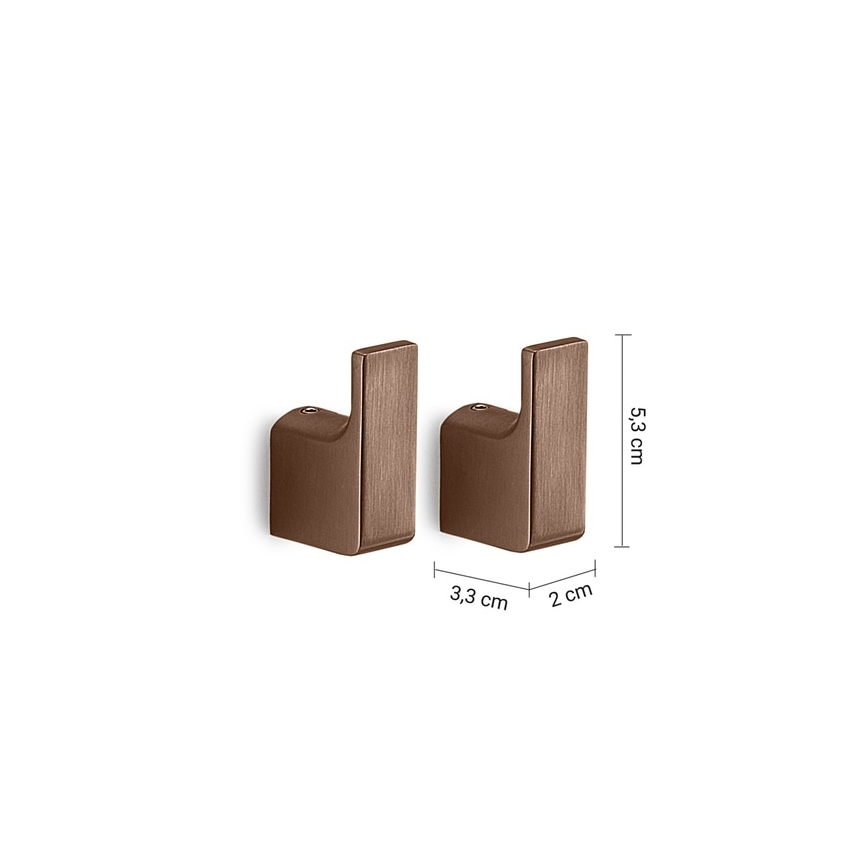 Gedy - 2er-Set Wandhaken PIRENEI bronzefarben