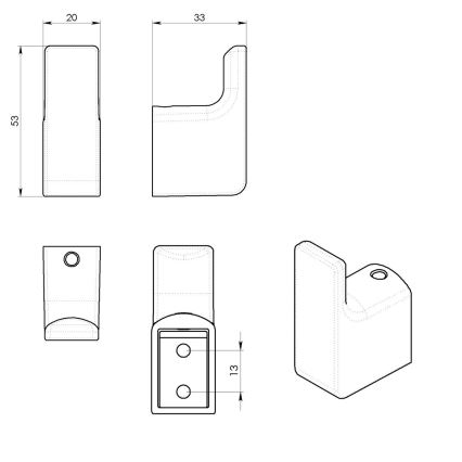 Gedy - 2er-Set Wandhaken PIRENEI, Metallic-Grau