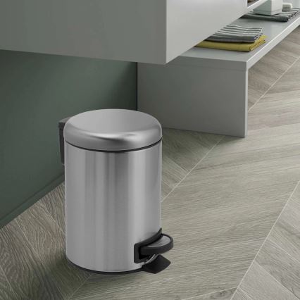 Gedy - Abfalleimer POTTY 5 l Soft-Close, gebürsteter Edelstahl